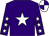 Purple, white star, white stars on sleeves, quartered cap