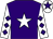 Purple, white star, white sleeves, purple diamonds, white cap, purple star