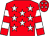 Red, white stars, hooped sleeves and stars on cap