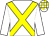 White, yellow cross belts, check cap