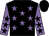 Black, mauve stars, mauve sleeves, black stars and cap