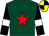 Dark green, red star, black sleeves, white armlet, black & yellow quartered cap