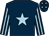 Dark blue, light blue star, striped sleeves, dark blue cap, light blue stars