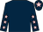 Dark blue, pink stars on sleeves, dark blue cap, pink star