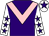 Purple, pink chevron, white sleeves, purple stars, white cap, purple star