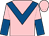 Pink, royal blue chevron, halved sleeves