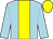 light blue, yellow stripe, yellow cap