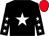 Black, white star, white stars on sleeves, red cap