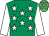 Emerald green, white stars, white sleeves, em green cap, white stars