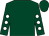 Dark green, white spots on sleeves, dark green cap