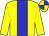 yellow, blue stripe, quartered cap