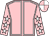 Pink, white seams, pink sleeves, white stars, quartered cap