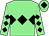 Light green, black triple diamond, diamonds on sleeves, light green cap, black diamond