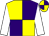 Purple & yellow quartered, white sleeves, purple & yellow quartered cap