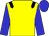 yellow, black epaulets, blue sleeves and cap