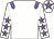 White, mauve epaulets, white sleeves, mauve stars, white cap, mauve star