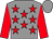 Grey, red stars, red sleeves, grey cap