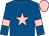 Royal blue, pink star, armlets and cap