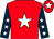 Red, white star, dark blue sleeves, white stars, red cap, white star