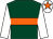 Dark green, orange hoop, white sleeves, white cap, orange star