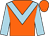 Orange, light blue chevron and sleeves