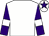 White, purple sleeves, white armlets, white cap, purple star