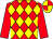 Red & yellow diamonds, red sleeves, quartered cap