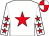 White, red star, red stars on sleeves, quartered cap