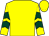 Yellow, dark green chevrons on sleeves