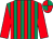 Emerald green and red stripes, red sleeves, quartered cap