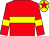 Red body, yellow hoop, red arms, yellow armlets, yellow cap, red star