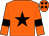 orange, black star, black armlets on sleeves, black stars on cap