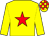 Yellow, red star, check cap