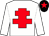 White body, red cross of lorraine, white arms, black cap, red star