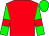 Red body, green arms, red armlets, green cap