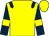 Yellow, dark blue epaulets, dark blue sleeves, yellow armlets