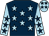 Dark blue, light blue stars, light blue sleeves, dark blue stars, light blue cap, dark blue stars