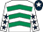 White & emerald green chevrons, white sleeves, dark blue stars, dark blue cap, white star