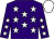 purple, white stars, white cap