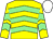 Yellow, light green chevrons, white cap