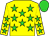 yellow, lime green stars, lime green cap