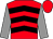 Red, black chevrons, grey sleeves, red cap