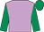 lilac, emerald green sleeves and cap