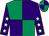 Emerald green and purple (quartered), purple sleeves, white stars