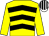 Yellow & black chevrons, yellow sleeves, white & black striped cap