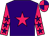 Purple body, rose star, rose arms, purple stars, rose cap, purple quartered