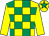 Yellow & emerald green check, yellow sleeves, emerald green star on cap