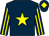 Dark blue, yellow star, striped sleeves and diamond on cap