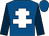 Royal blue, white cross of lorraine, dark blue sleeves