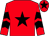 Red, black star, chevrons on sleeves, red cap, black star